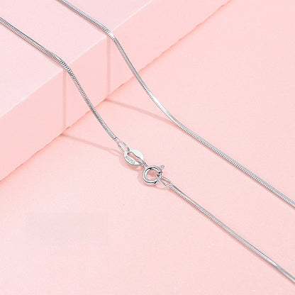 18K Gold Plain Chain Necklace for Women