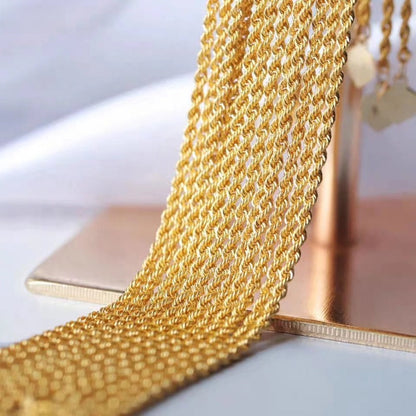 18K Gold Twist Chain Necklace