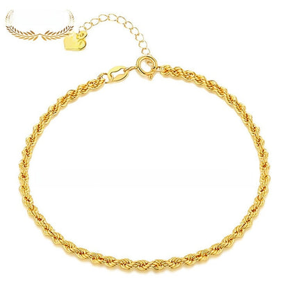 18K Gold Twist Rope Bracelet for Women