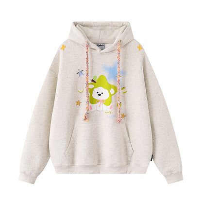 Buy Women’s Starry Puppy Print Hoodie Cozy Hooded Sweatshirt