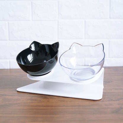 Cat Double Bowl – Ergonomic Food Bowl for Neck Protection