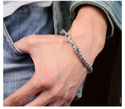 S925 Silver Bold Domineering Men’s Faucet Bracelet Jewelry