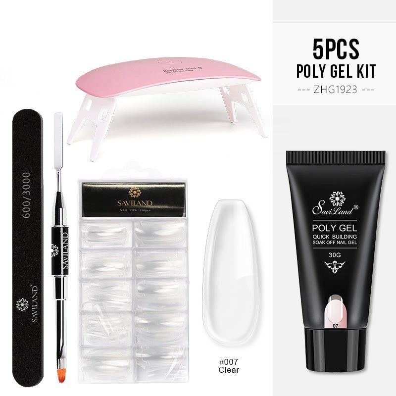 Quick Extension Crystal Gel Nail Set for Long-Lasting Shine