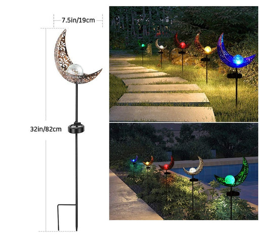 LED Solar Flame Garden Light Metal Waterproof Outdoor Lamp