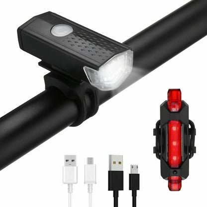 USB Rechargeable LED Bike Light – Front & Rear Cycling Lamp