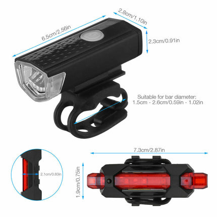 USB Rechargeable LED Bike Light – Front & Rear Cycling Lamp