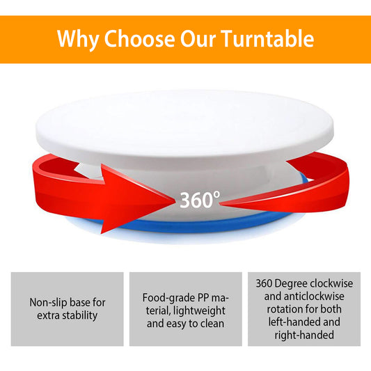 11in Rotating Cake Turntable 108Pc Decorating Supplies Kit