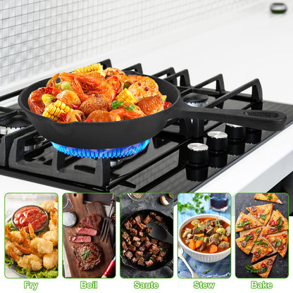Cast Iron Skillet Set 3Pcs Pre-Seasoned Oven Safe Frying Pans