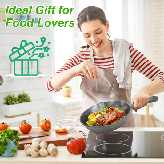 Cast Iron Skillet Set 3Pcs Pre-Seasoned Oven Safe Frying Pans