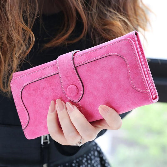 Women’s Matte Long Wallet – Large Capacity Stylish Clutch