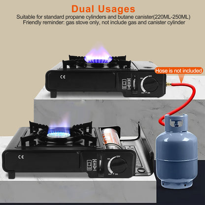 3300W Portable Camping Stove Dual Fuel Burner with Piezo