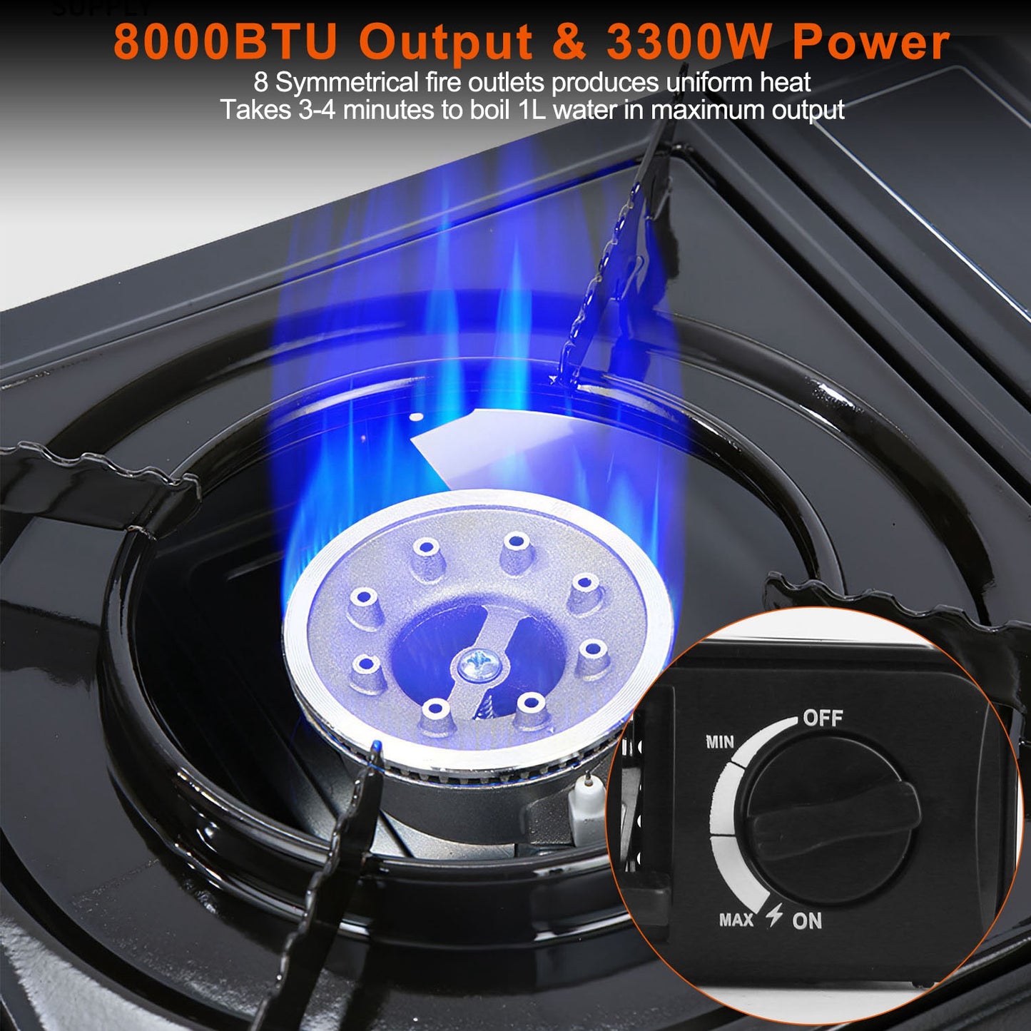 3300W Portable Camping Stove Dual Fuel Burner with Piezo