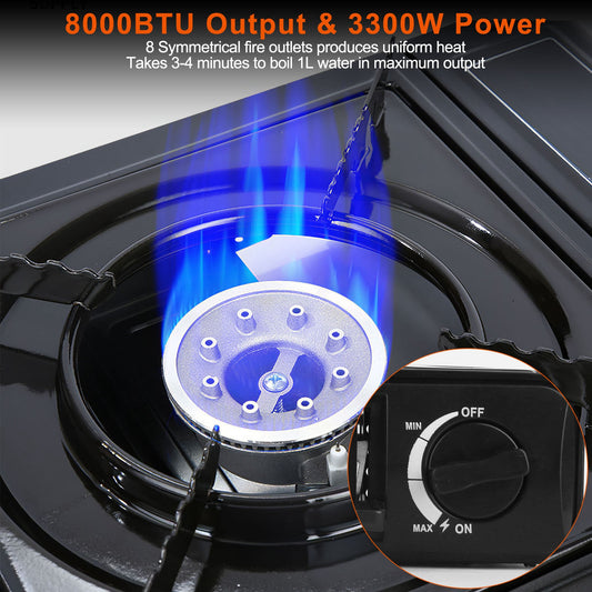 3300W Portable Camping Stove Dual Fuel Burner with Piezo