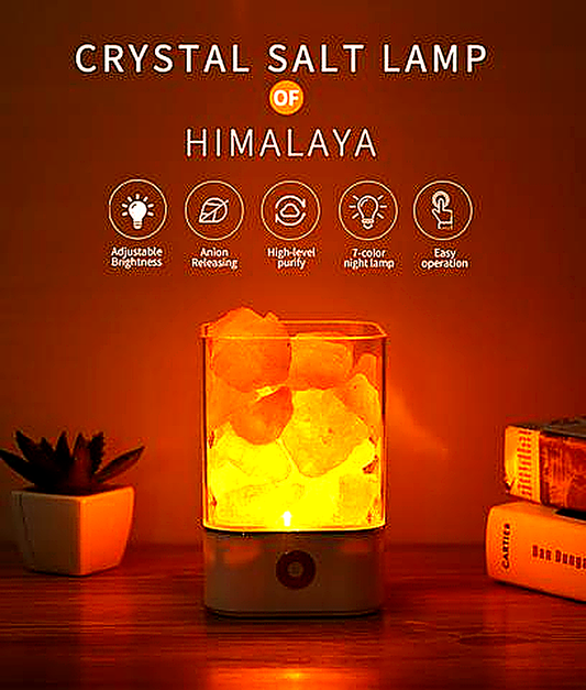 USB Crystal Salt Lamp LED Light Perfect for Home and Office