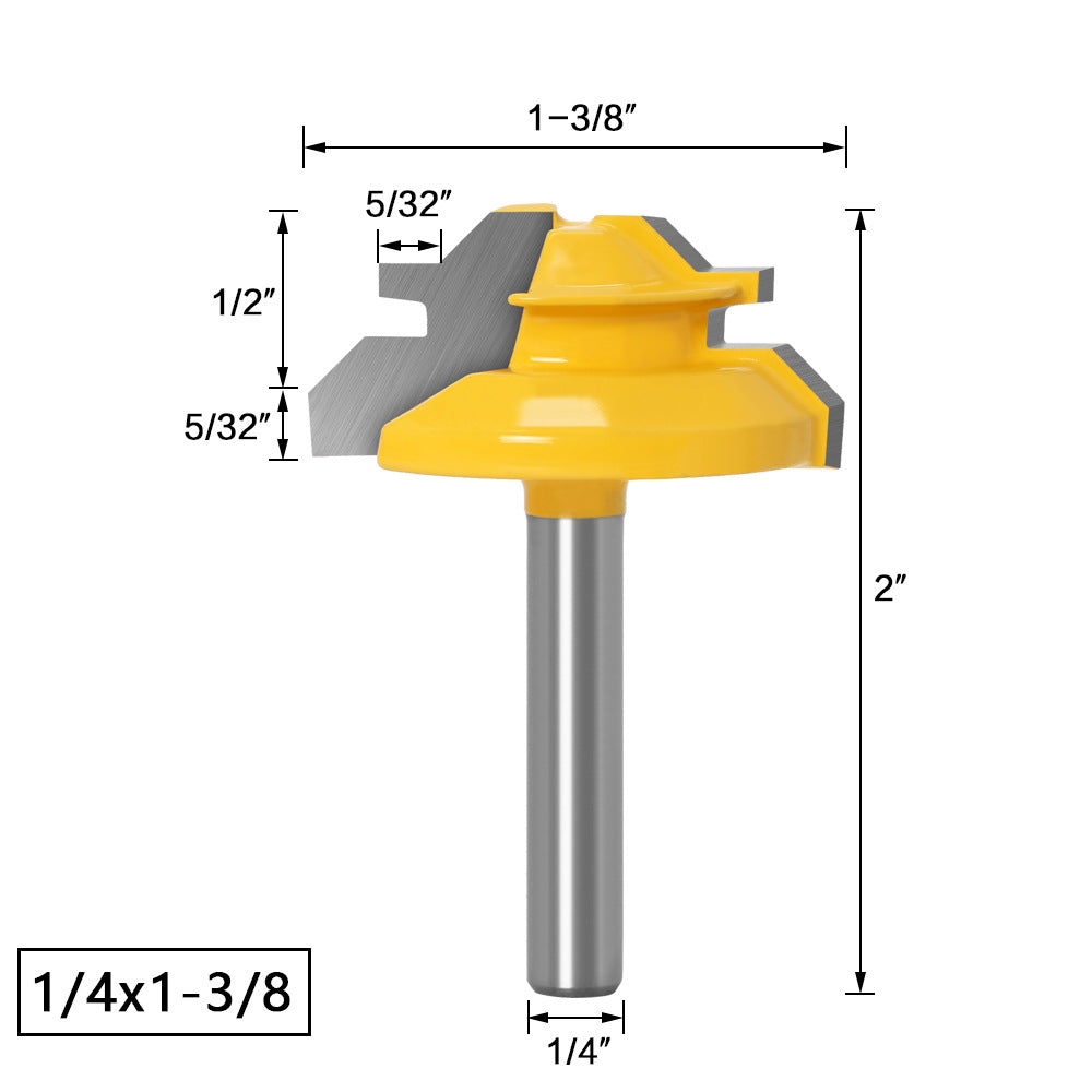 1/2 shank 1/4 shank 45-degree dovetail cutter