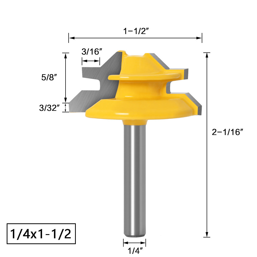 1/2 shank 1/4 shank 45-degree dovetail cutter