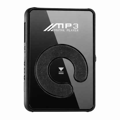 Portable MP3 Player Walkman with Clip, SD TF Mirror, Black