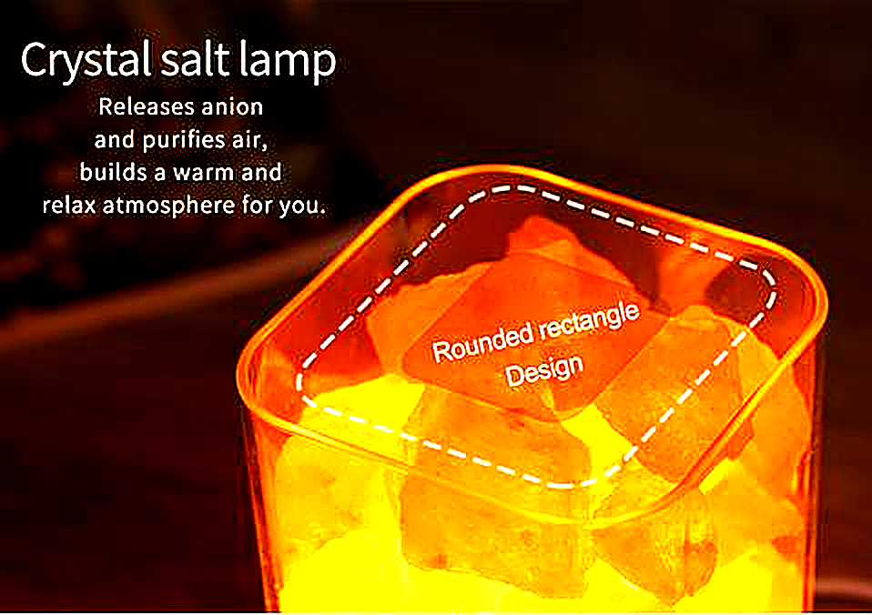 USB Crystal Salt Lamp LED Light Perfect for Home and Office