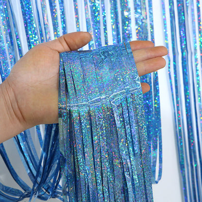 1 meter 2 meter 3 meter 4 meter laser rain silk curtain flower curtain props wedding Christmas birthday party background decoration
