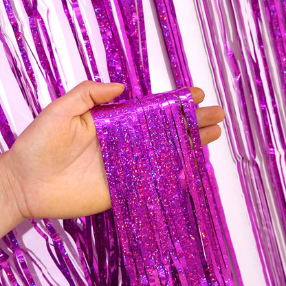 1 meter 2 meter 3 meter 4 meter laser rain silk curtain flower curtain props wedding Christmas birthday party background decoration