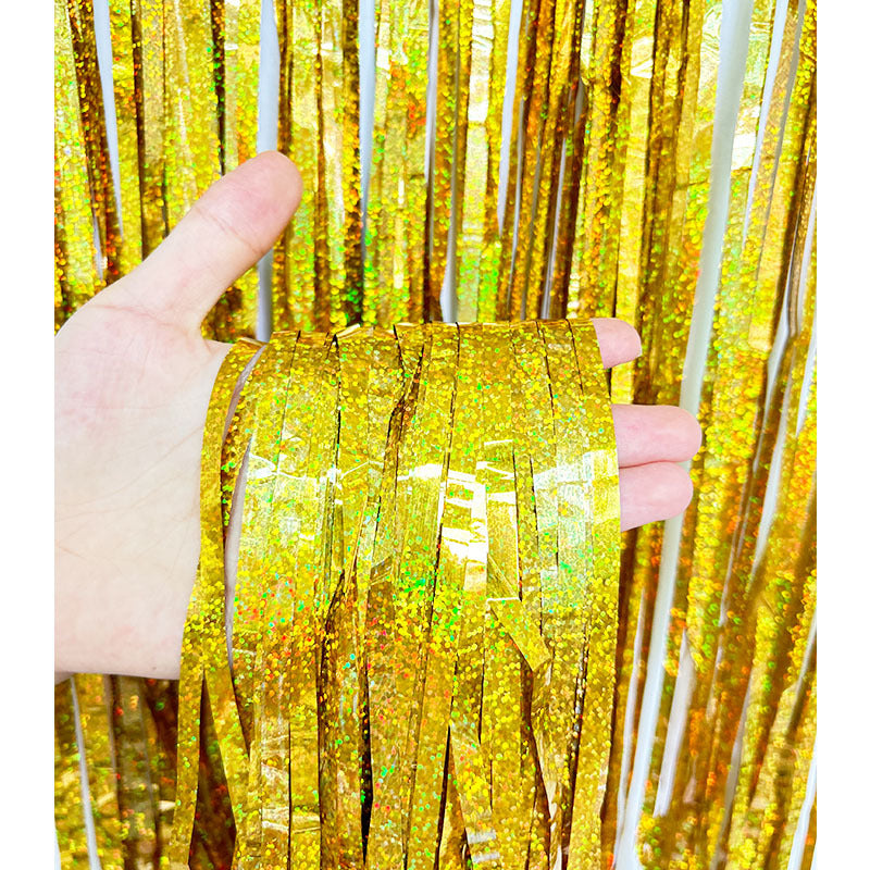 1 meter 2 meter 3 meter 4 meter laser rain silk curtain flower curtain props wedding Christmas birthday party background decoration