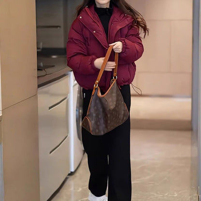 Buy Winter Korean-Style Cropped Hooded Cotton Jacket for Women