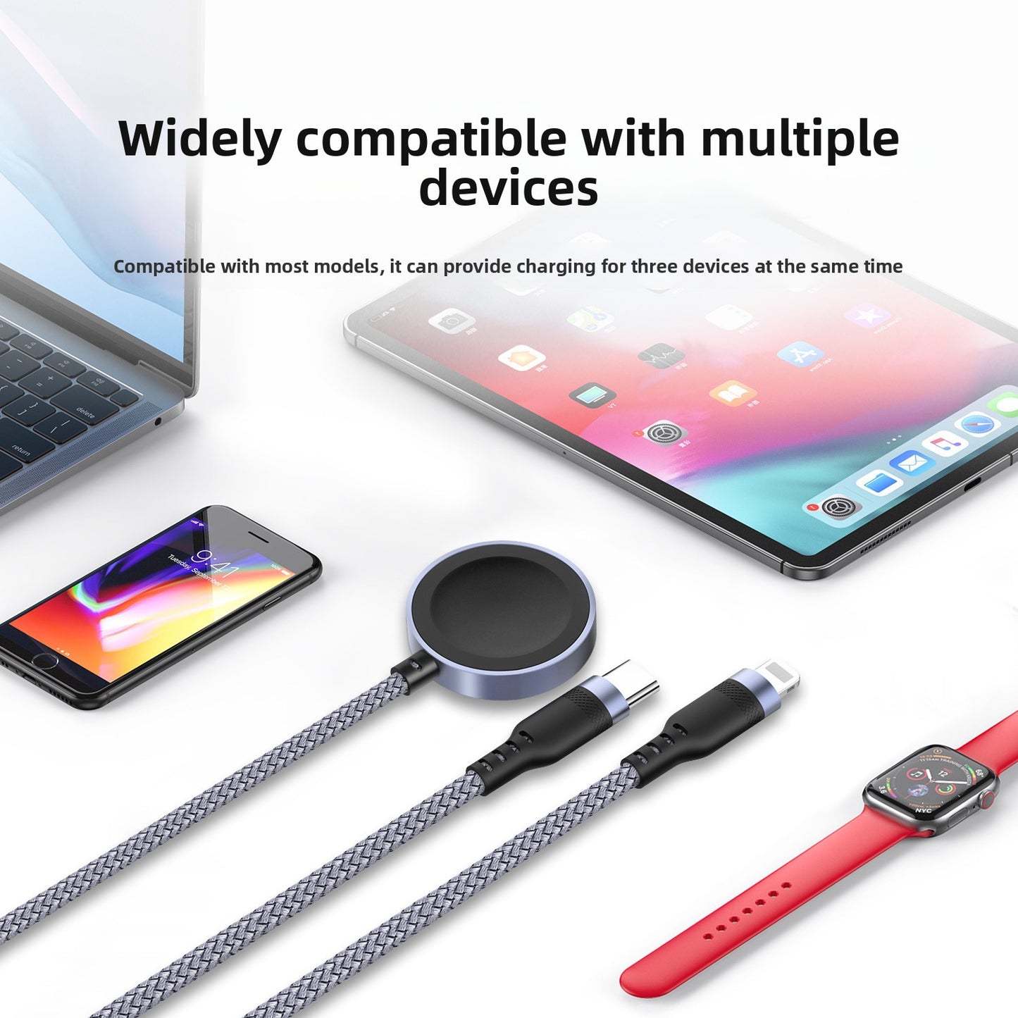 Magnetic Wireless Charger with USB Data Cable for Devices