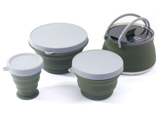Foldable Camping Cookware Set for Hiking Travel Cooking Gear