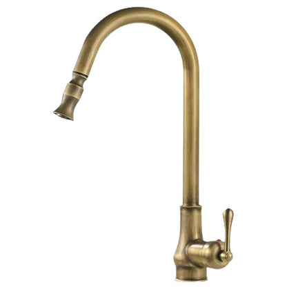 Antique Pull-Out Kitchen Faucet for Vintage Sink Style Uses