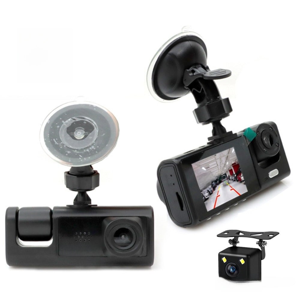 Triple Lens 1080P Dash Cam with Parking Mode and Recording