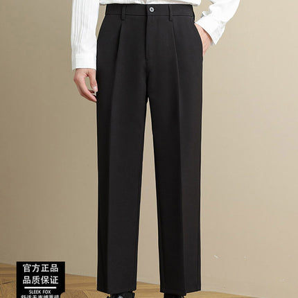 Buy Men’s Casual Draped Straight Suit Pants Online