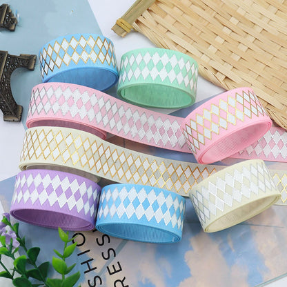 25mm Bronzing Geometric Rib Ribbon – Stylish Craft Ribbon