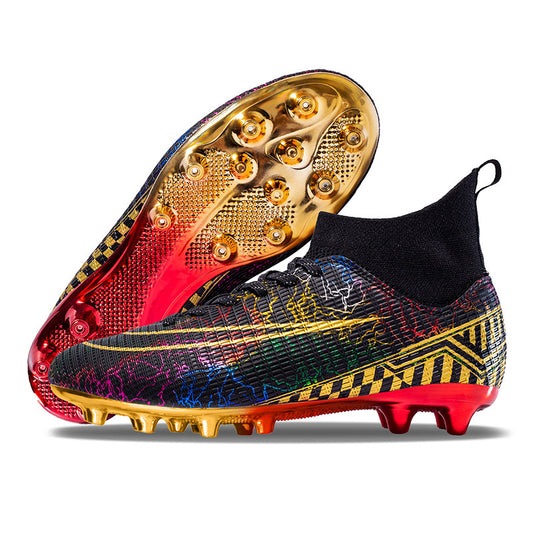 High-Top Soccer Shoes – Gold-Plated Bottom, Perfect Students
