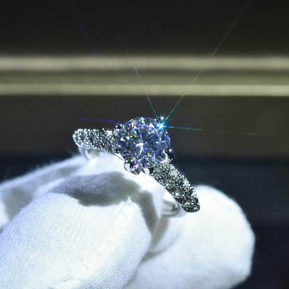 Women’s Moissanite Fortune Ring with Platinum Plating