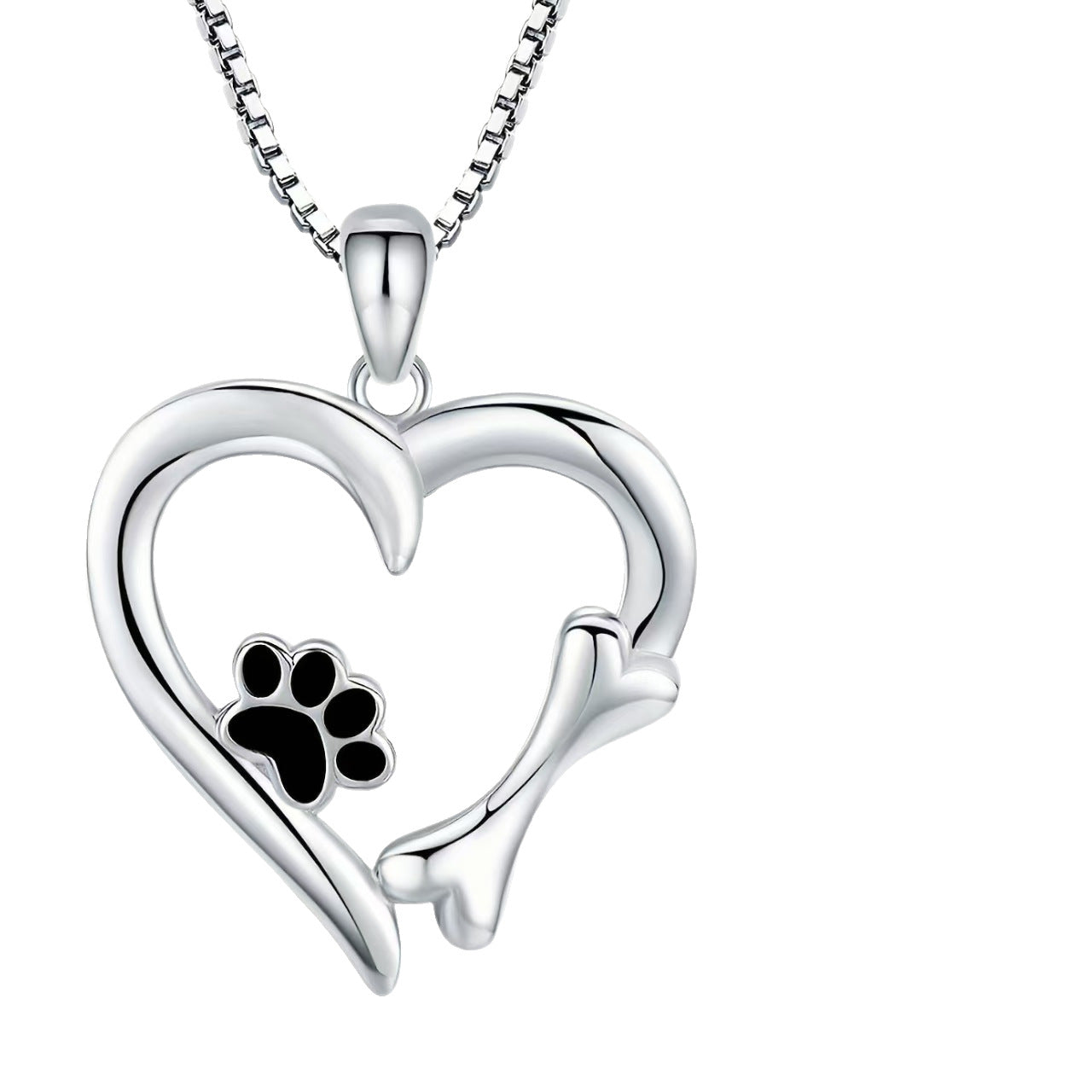 Simple Heart-Shaped Pendant Necklace – Perfect for Pet Lovers