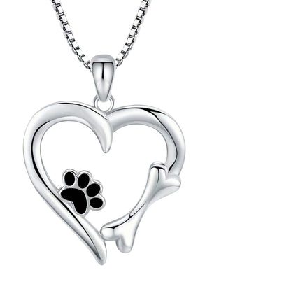 Simple Heart-Shaped Pendant Necklace – Perfect for Pet Lovers