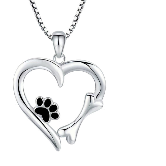 Simple Heart-Shaped Pendant Necklace – Perfect for Pet Lovers