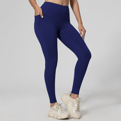 Fitness Running Leggings Hip-Lifting High-Waisted with Pockets
