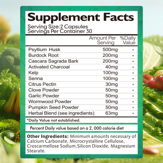 BSYS 7 Day Colon Cleanse & Detox Formula 60 Tablets