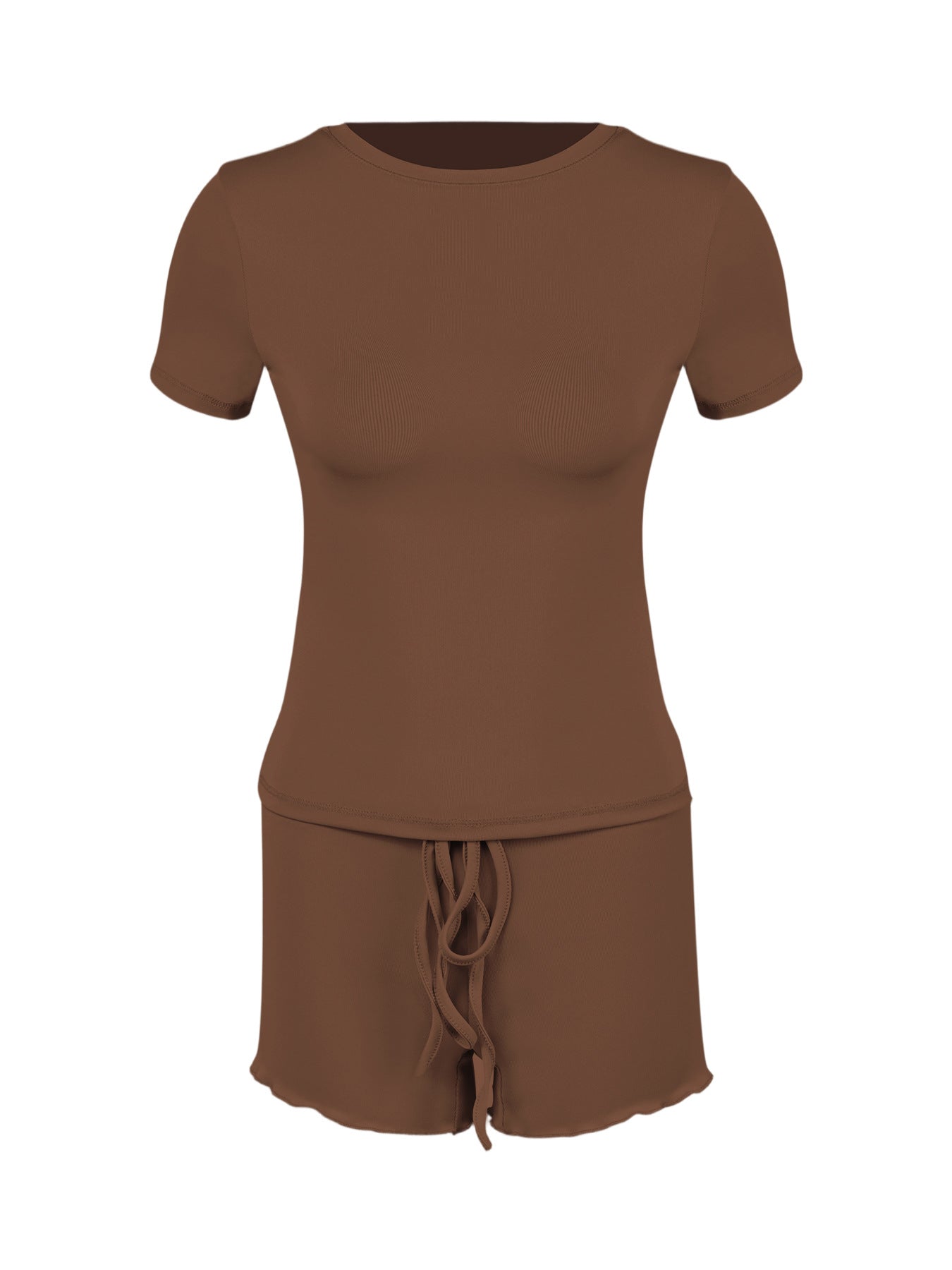 Buy Women’s Form-Fitting Short-Sleeve Set with Classic Crew Neck