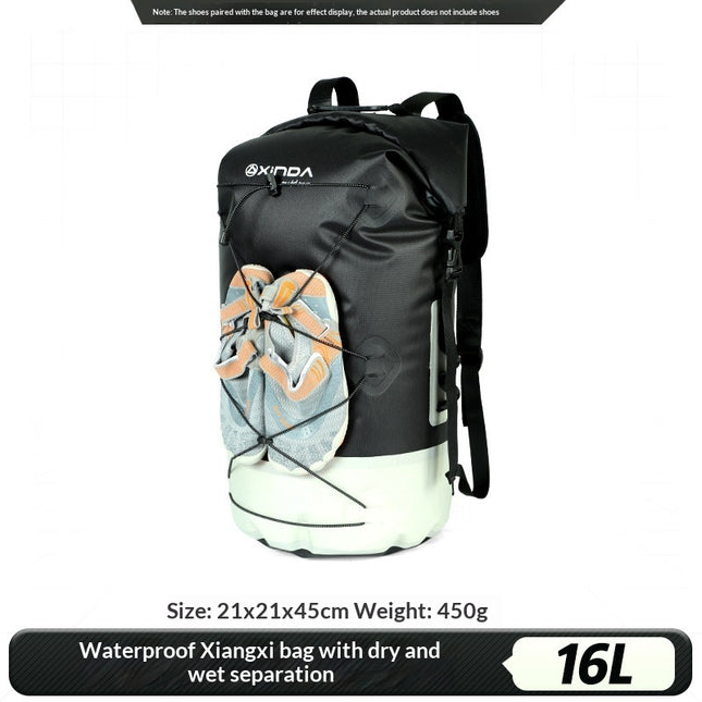 Stream-Tracking Backpack Waterproof Dry Wet Separation Bag