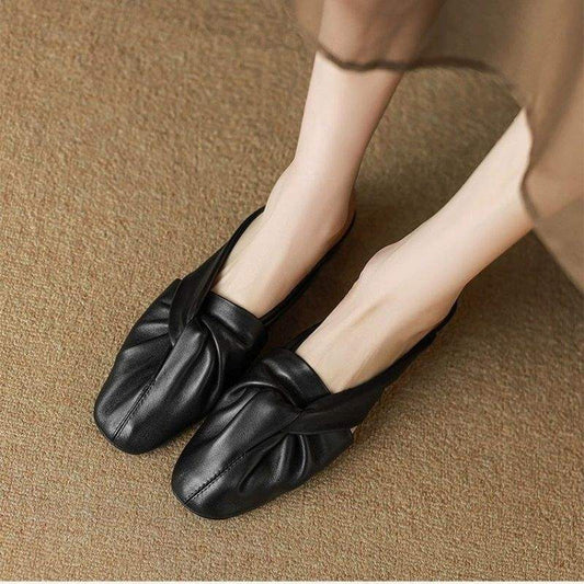 Soft Leather Low Heel Sandals for Women Comfort