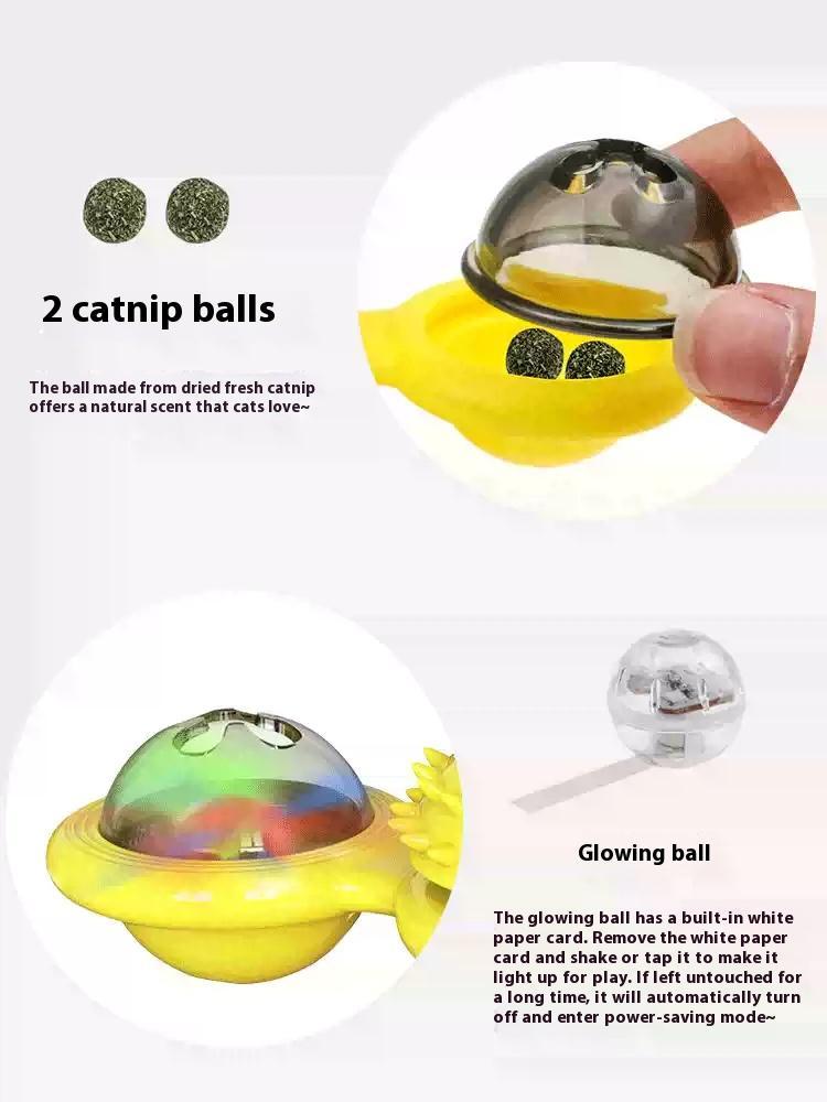 Interactive Windmill Cat Toy with LED Ball & Catnip