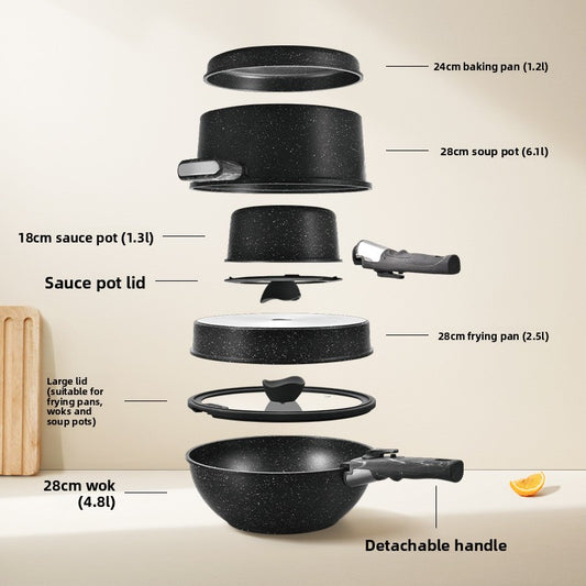 Removable Combination Nonstick Cookware Set Home Cooking