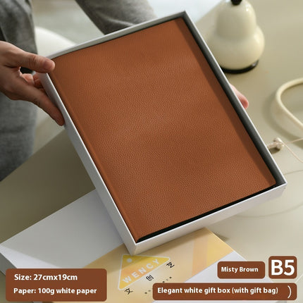 Soft Leather Covered Notebook with Litchi Pattern for Notes