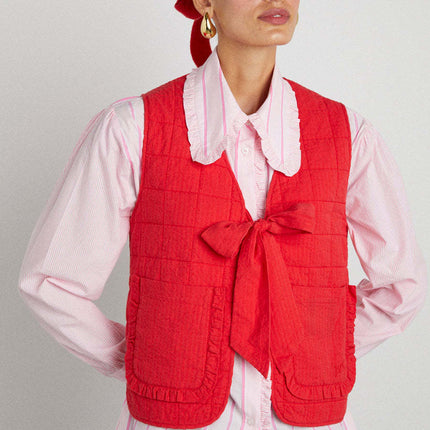 New FallWinter Womens Street-Style Lace-Up Vest Top