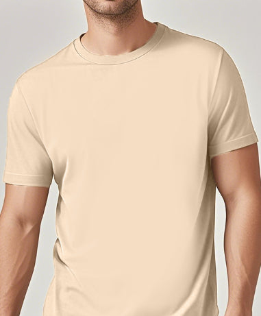 Buy Solid-Color Casual Short-Sleeve Crew Neck T-Shirt