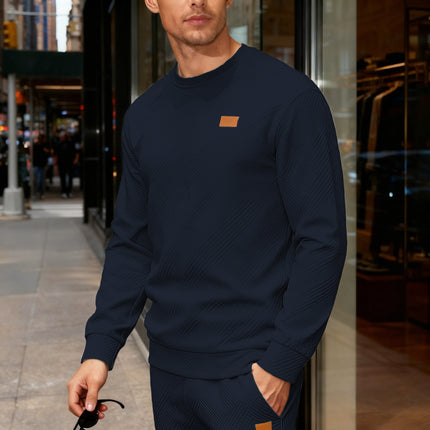 Relaxed-Fit Crew-Neck Sweatshirt – Textured Weave for Comfort