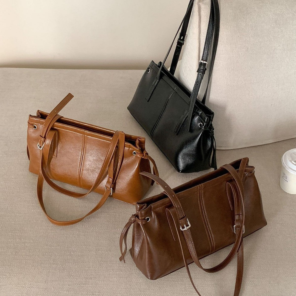 Korean Dongdaemun Retro Soft Leather Casual Shoulder Bag global swanky 1