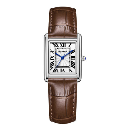 Buy Couple Leather Watch Strap Simple Square Waterproof
